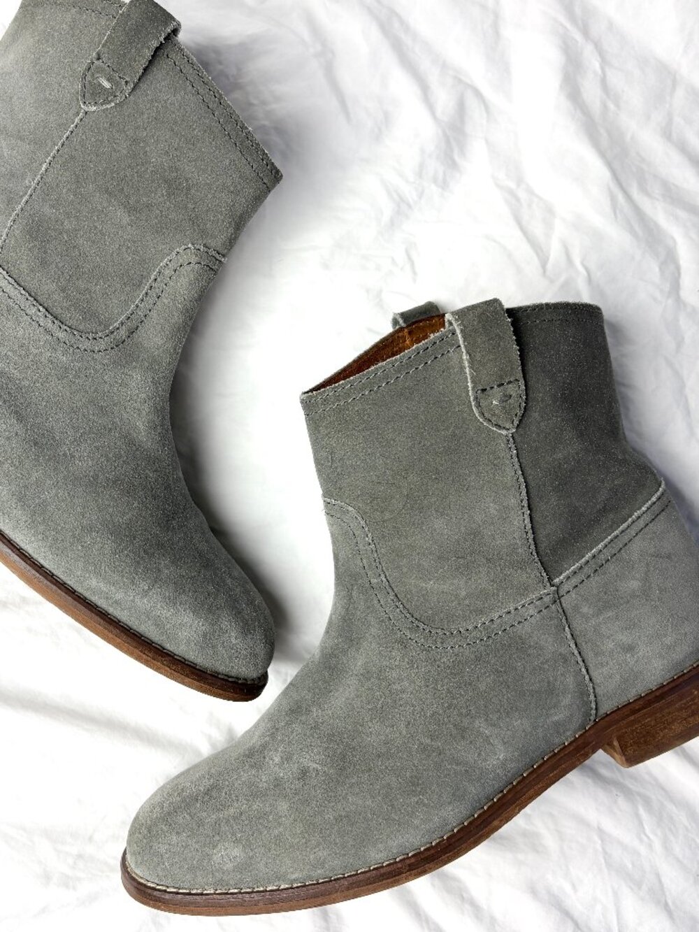 MADEWELL Otis Womens Ankle Boot Size 7.5 Gray Suede Pull On Bootie